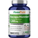 NusaPure Bacopa Leaf Monnieri 提取物 20,000 mg 180 片(排出 20:1,非GMO,无胶原)