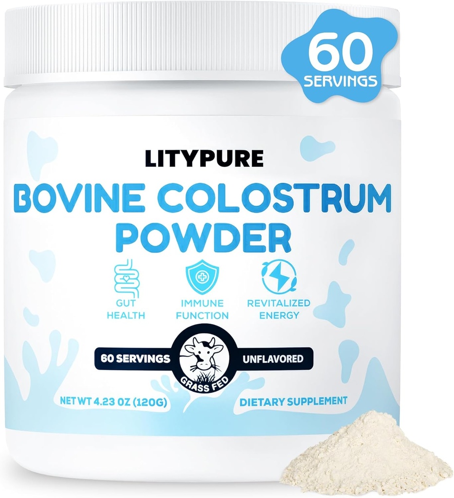 (原始内容存档于2017-09-21). Colostrum Supplement for Gut Health, hair growth, Beauty and Immune support | Rich IgG Pure Bovine Colostrum for Humans | Gluten Free, Made in USA, Unflavored.