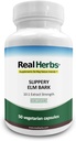 Real Herbs Slippery Elm Bark Extract-Derived from 7000mg of Slippery Elm Bark with 10:1 Extract Strength- Soothes Soreness of Mucous Membranes, Antioxidant Skin Health Support–50 Vegetarian Capsules