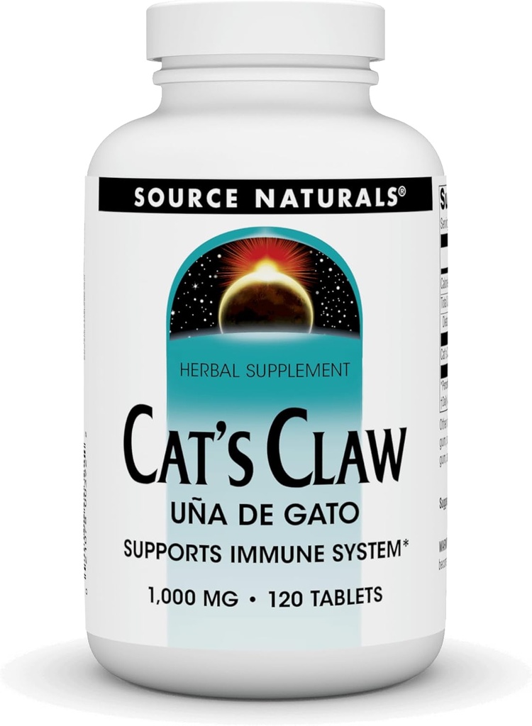 资料来源:自然猫的Claw Bark UNA de Gato 1000毫克膳食补充剂-支持免疫系统-120片
