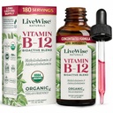 LiveWise Naturals B12 维生素投放非GMO,有机生物活性混合能源,明亮,聚焦,以及易吸收,Adenosylcobalamin & Methycobalamin 补充,Vegan,Gluten-Free,乳制品