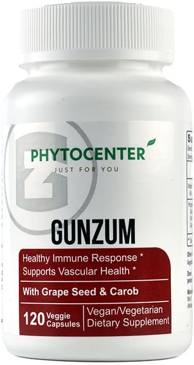 GUNZUM 葡萄种子、卡罗布和东方甜瓜(Vcaps)大肠杆菌健康支助补充剂