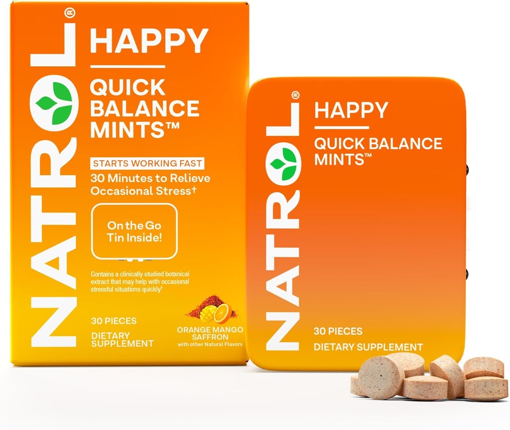 Natrol 快速平衡快乐薄荷,不定期压力救济补编,30薄荷,15天供应