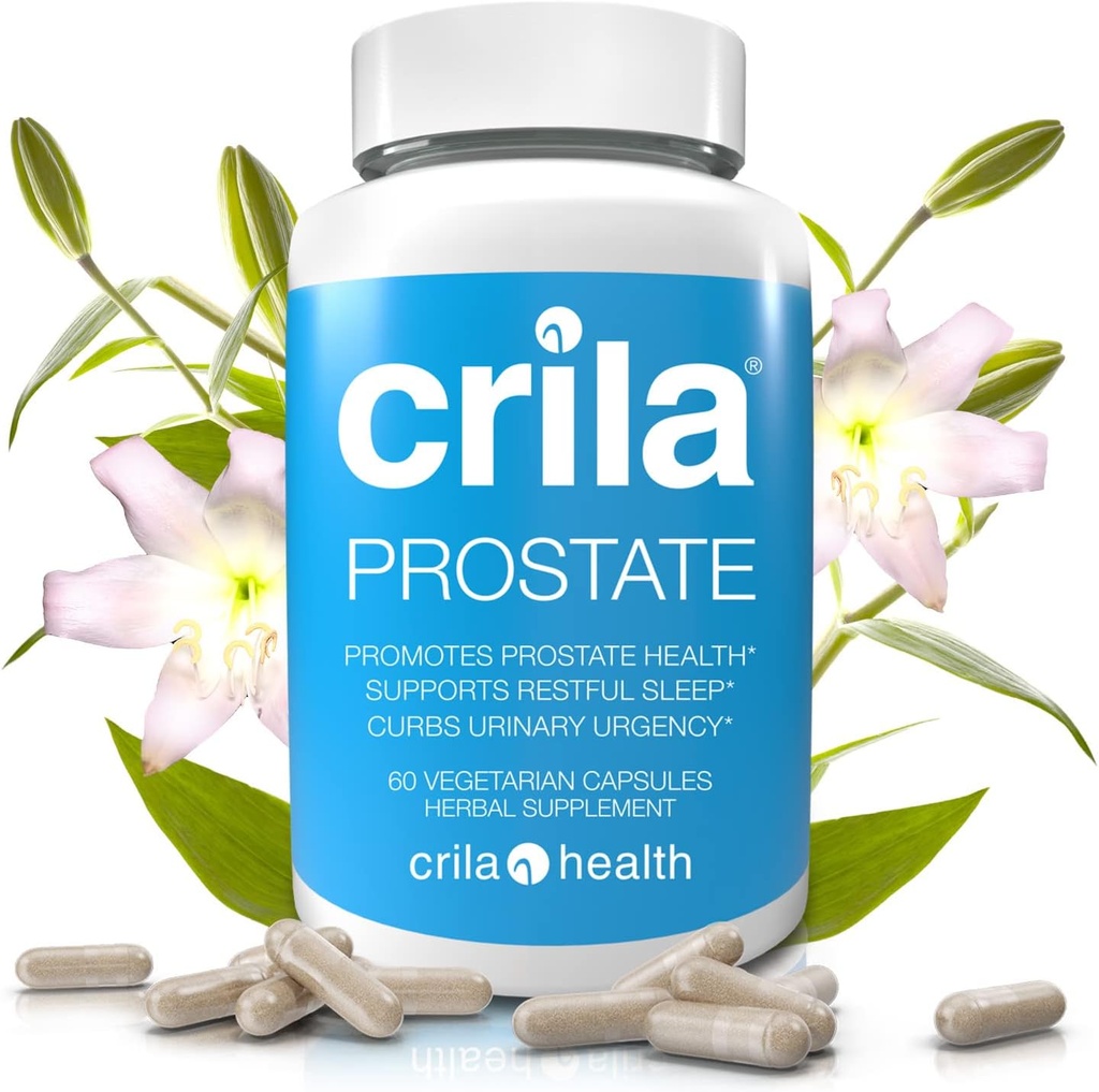 CRILA 男子前列腺补充剂 - 60 Ct. I 较少浴室旅行的自然公式 * 和改善睡眠*,专利前列腺支持 No Saw Palmetto Extraction & NO Side Effect*