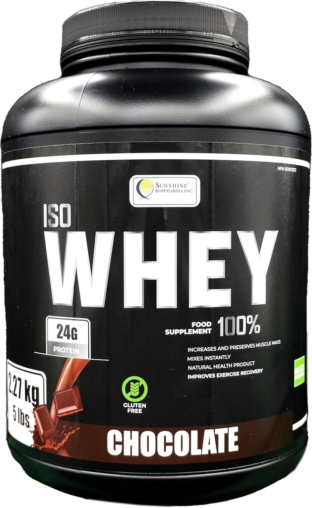 IsoWhey蛋白蛋白粉5lb(2.27kg),超滤网球蛋白以维持和增加强力精液体(Chocolate)的精液肌肉质量