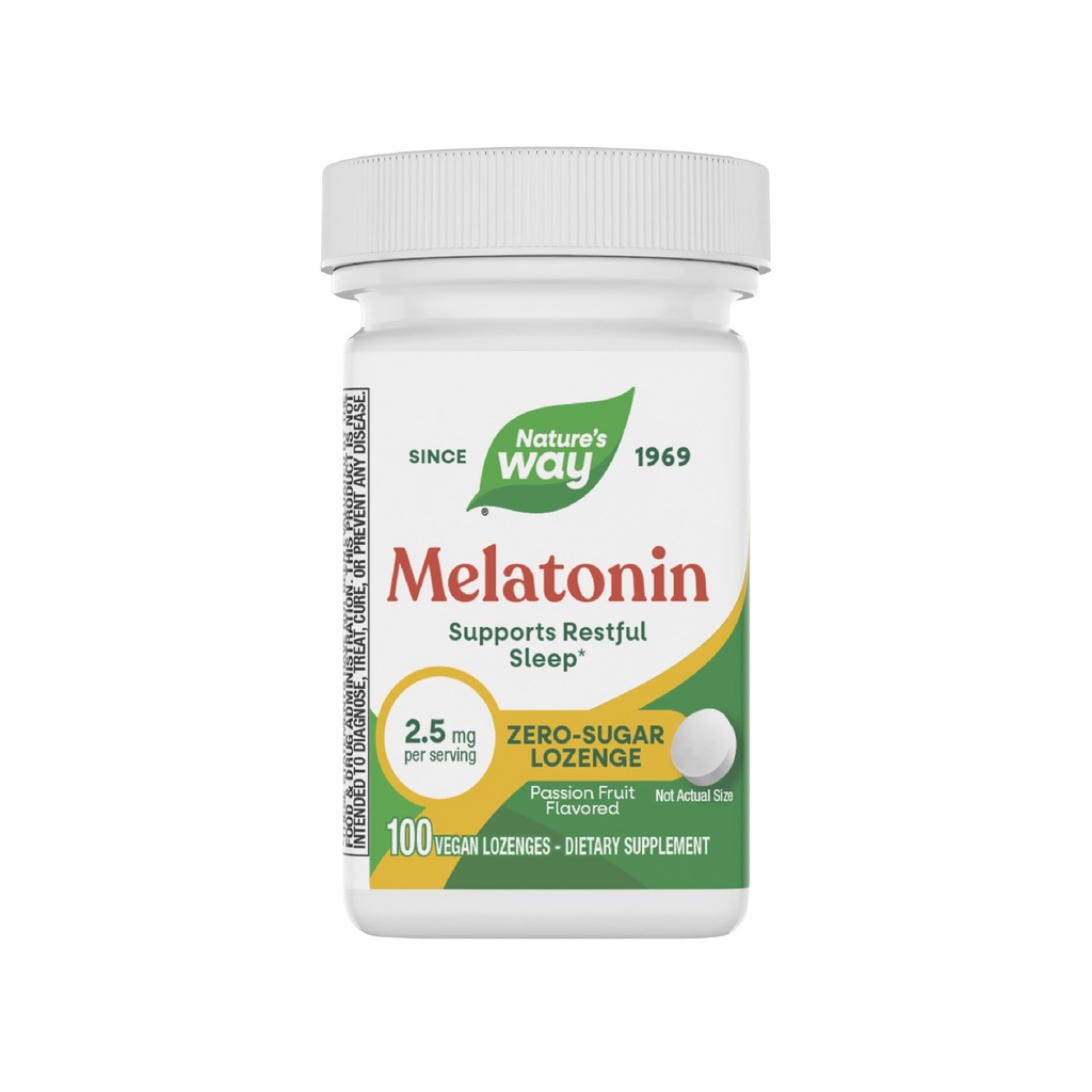 自然之路 Melatonin Lozenge, 睡眠支持*, 2.5毫克, 100 Vegan Lozenges
