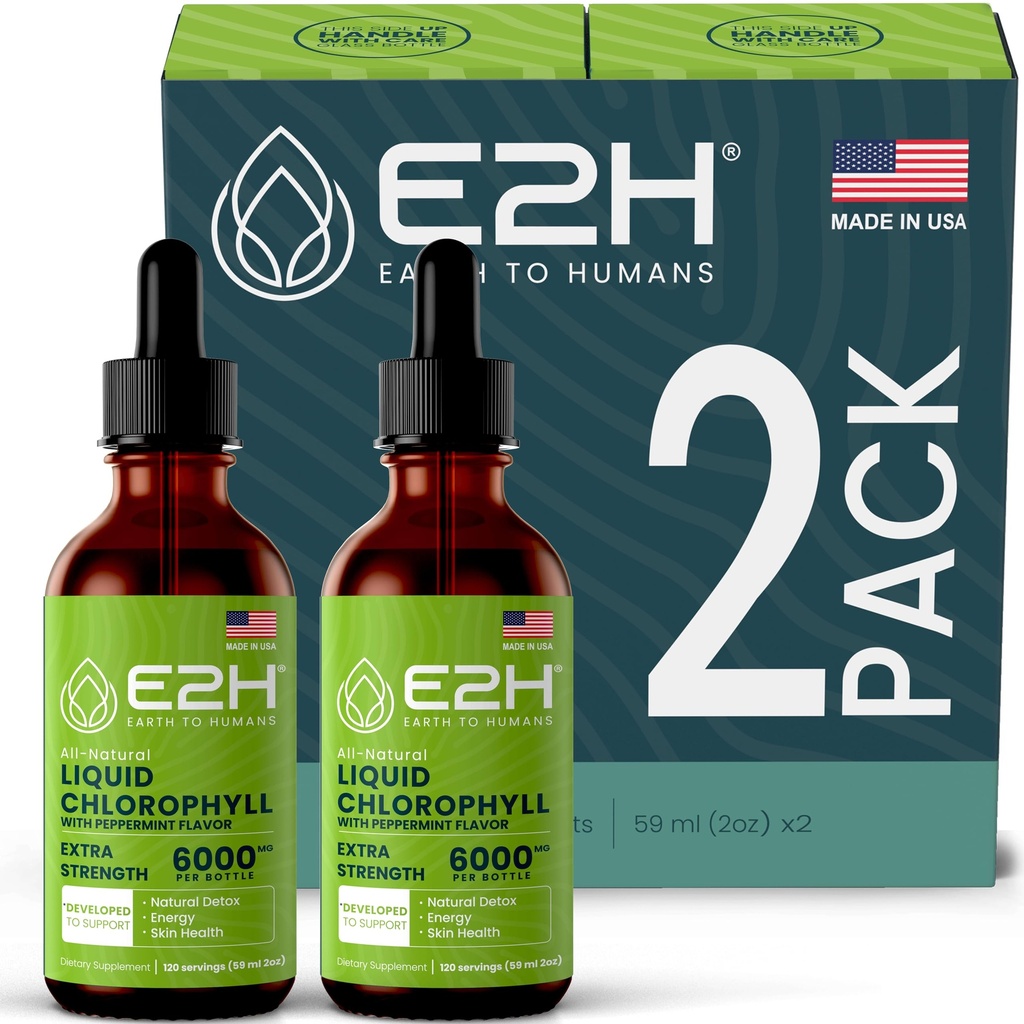 E2H 氯脂液滴 -- -- 天然能源促进器、免疫系统支持和内除臭剂 -- -- 辣椒薄荷火焰 -- -- 2瓶