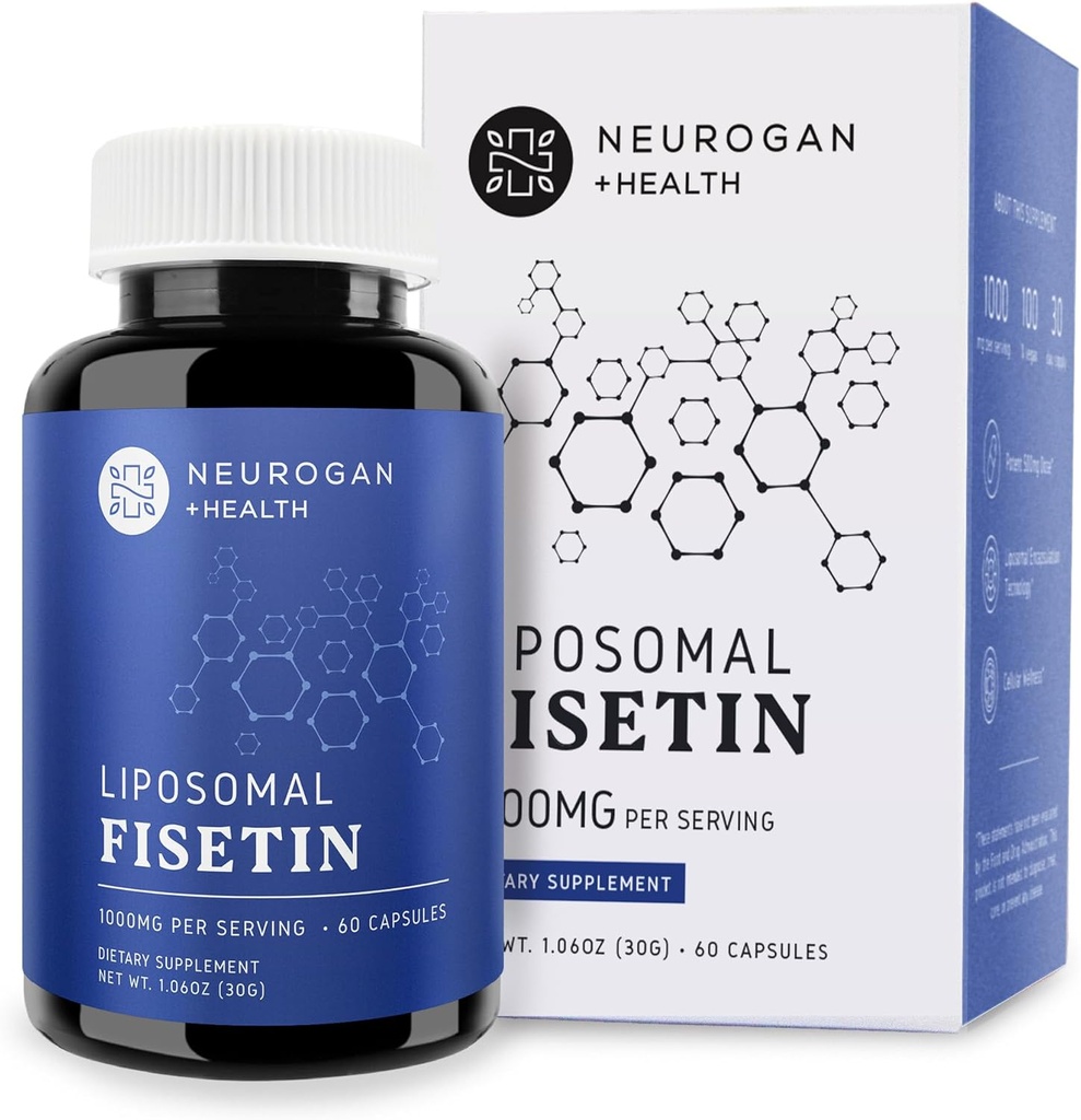 Neurogan Liposomal Fisetin 500 mg Perervice 增强吸收性脑增量促进记忆和聚焦 健康老化 Fisetin增量 聚苯酚增量 30,000,60cmt