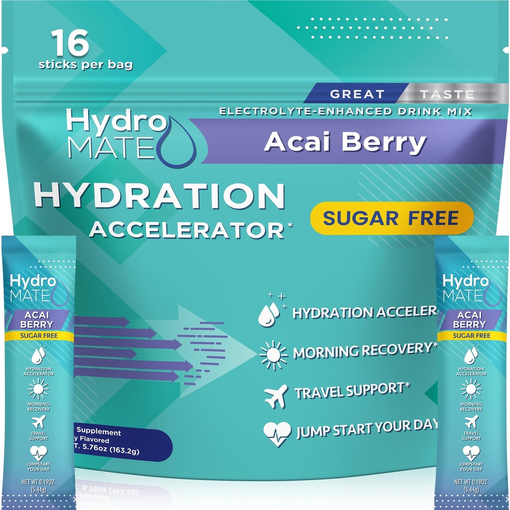 电解石粉 无糖水分包 Acai Berry Hydrmate 16 棒