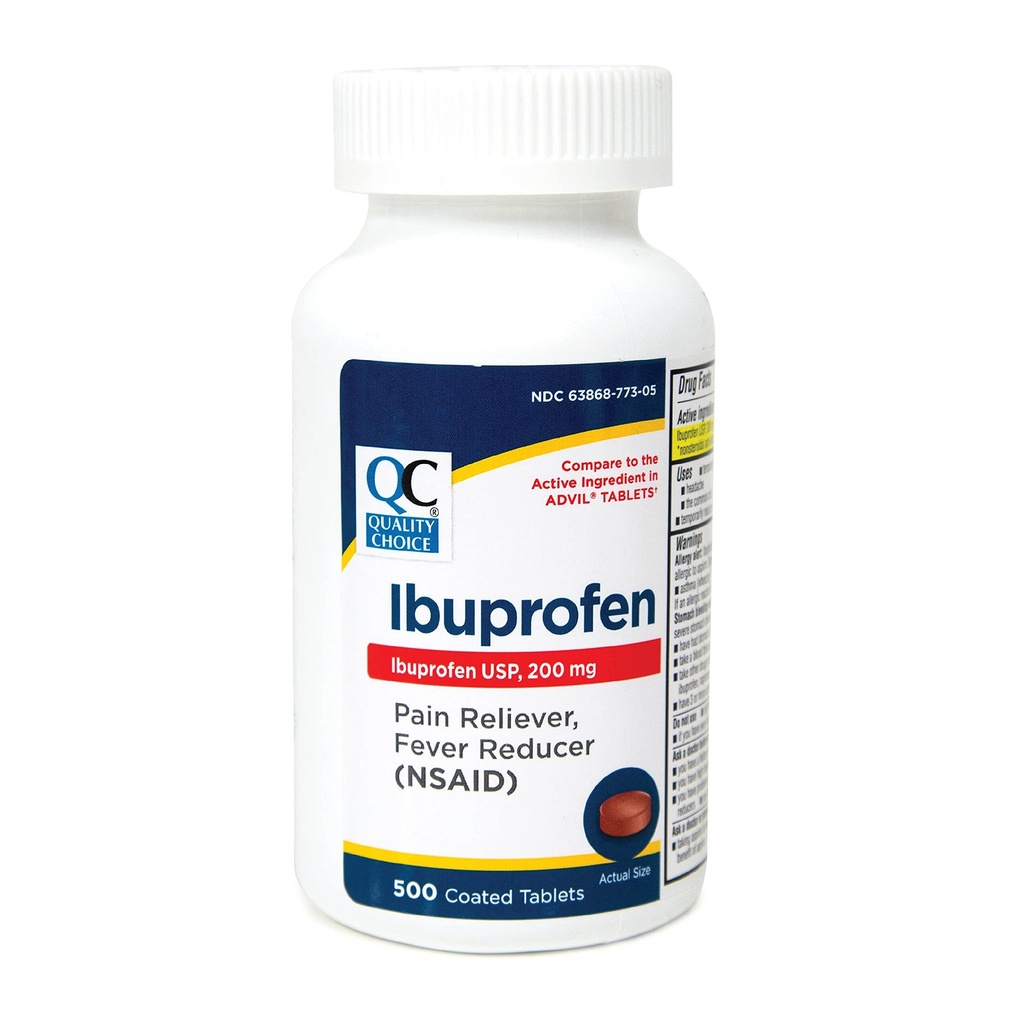 质量选择 Ibuprofen 200mg. 平板500-Count塑料瓶