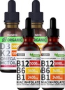 NUSAVA 维生素 B12 液体滴和草莓火焰 D3 K2 包 - 用于心脏,联合,能量,和免疫支持的强力液体维生素 - 非GMO,Gluten-Free,各2pk