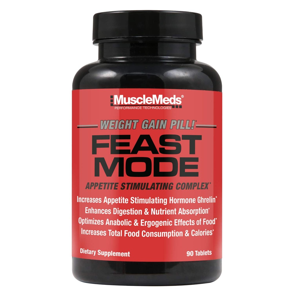 肌肉Meds Feast Mode Appetite 兴奋剂 重量增益药丸 消化酶 安全有效的 90 盖子 不受欢迎的 90 计数