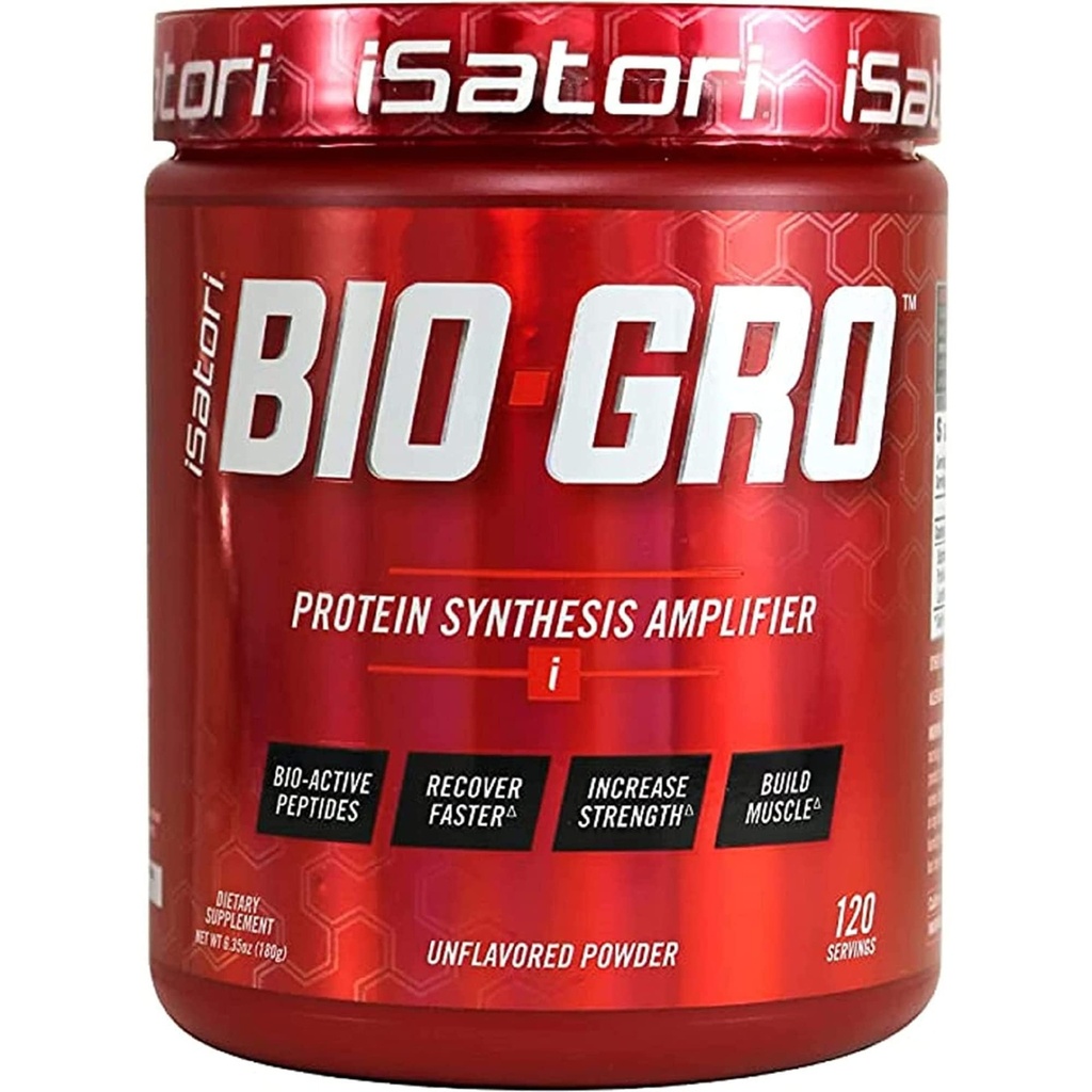 iSatori BIO-GRO 蛋白质合成增生剂,用于肌肉恢复和生长,增强兴奋剂自由 前工前加固和Colostrum 配有生物活性佩普提斯-无味(120种)