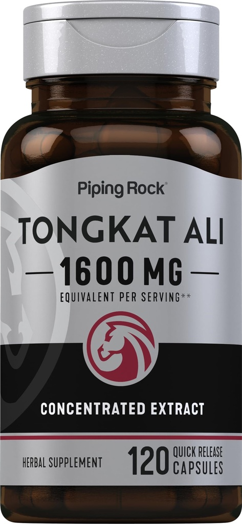 Piping Rock Tongkat Ali → 1600mg → 120 Capsules → Longjack 摘录 → 草药补充 → 非GMO, Gluten Free