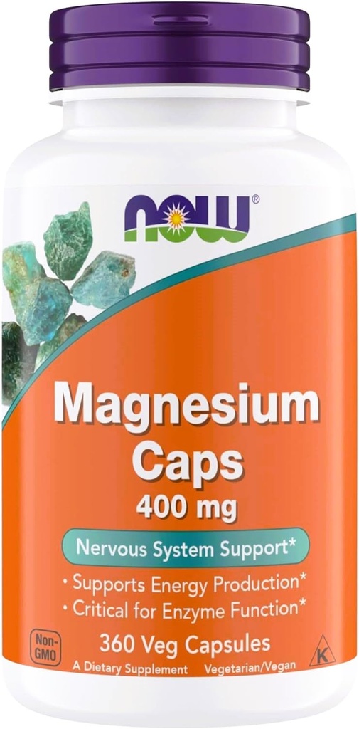 现在补充Magnesium 400mg - Enzyme 函数 *,神经系统支持 * - 男子和妇女的Magnesium 补编,360 Veg Capsules, Kosher, Vegan, Gluten-Free Magnesium 补编