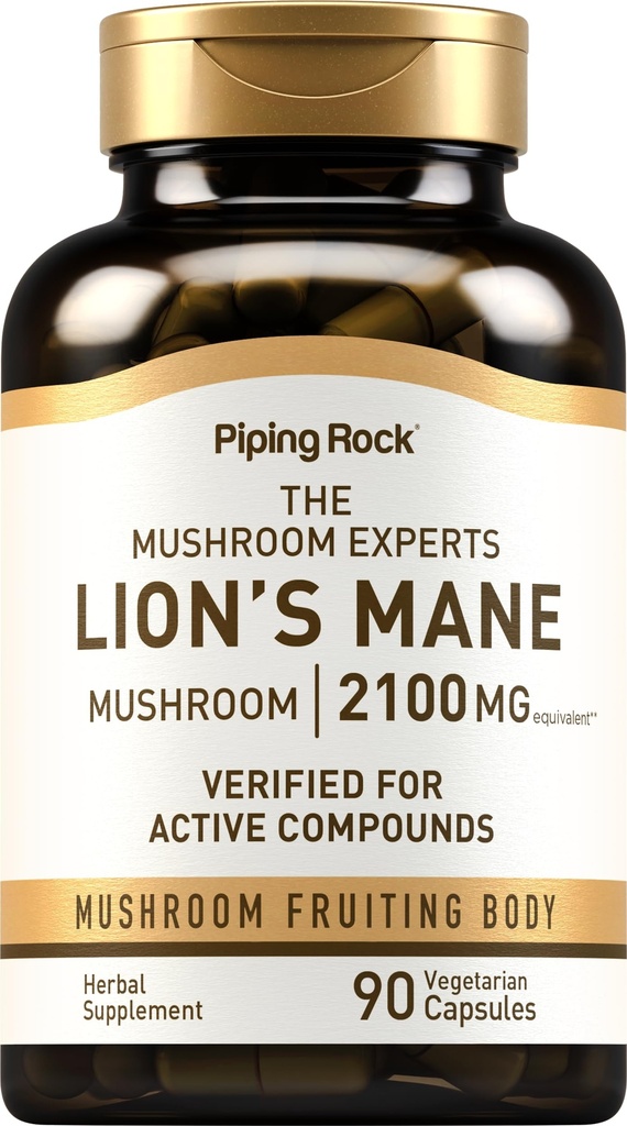 (原始内容存档于2019-09-26) (英语). Piping Rock Lions Mane Supplements | 2100mg | 90 Count | 蘑菇果实体摘取 男男女女 ric Hericium Erinaceus | Vegetarian, Non-GMO, Gluten Free