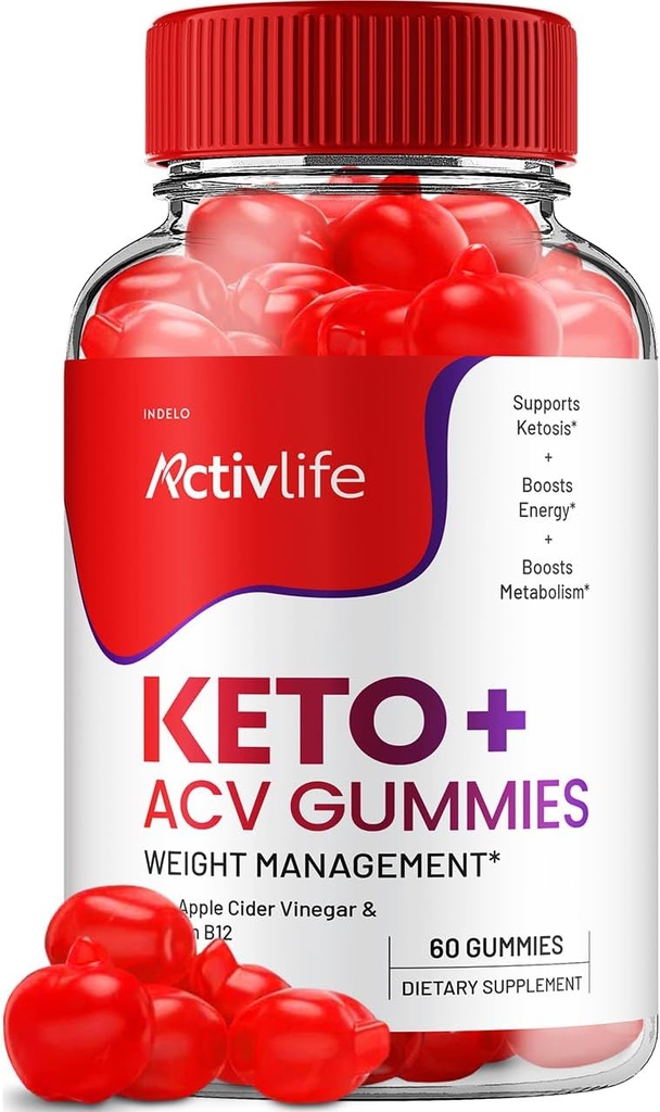 ActivLife Keto ACV Gummys - Active Life Keto Apple 苹果苹果苹果苹果苹果苹果葡萄酒 Gummys, ActivLife Keto + ACV 重量管理 Gummys ActiveLife Active 1000mg 公式 (1 Pack - 60 Gummys)