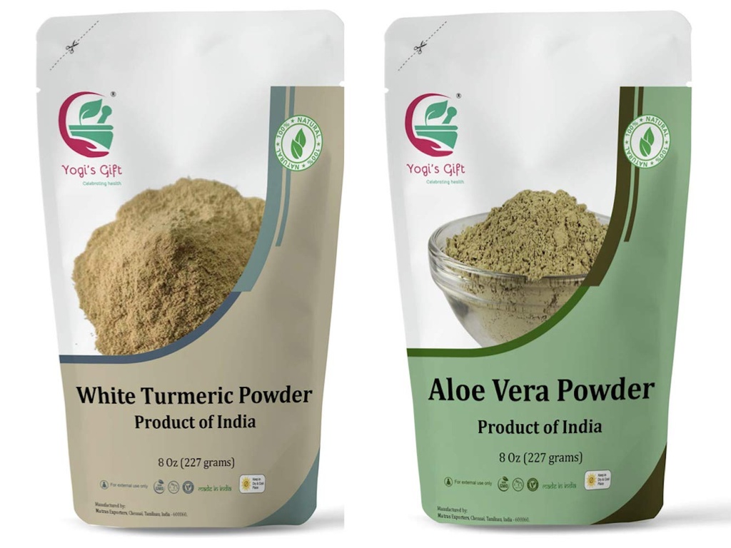 多包 白色粉末 + Aloe vera 粉末 包 → 8 oz 每包