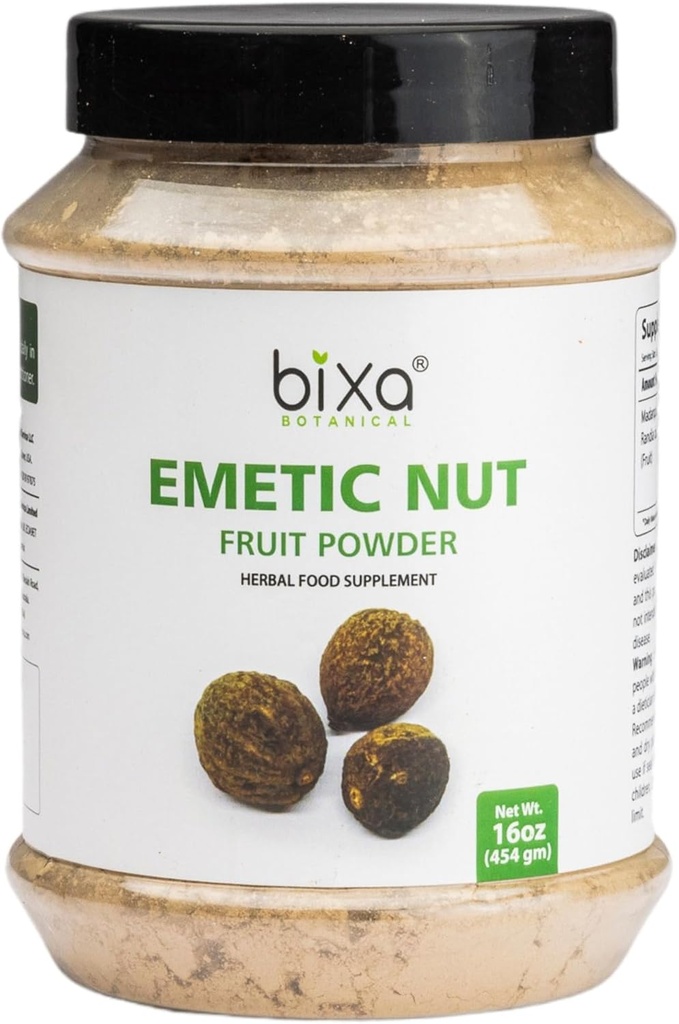 (原始内容存档于2018-09-21). bixa BOTANical Emetical Nut Powder → Randia dumetorum → 1 £ / 16 OZ 推动毒素清除 → Ayurvedic 草药补充 → Gluten Free, Non-GMO, Vegan, 100%纯度.