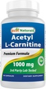 最佳天然乙酰L-Carnitine 1000 mg Capsule, 60 个数