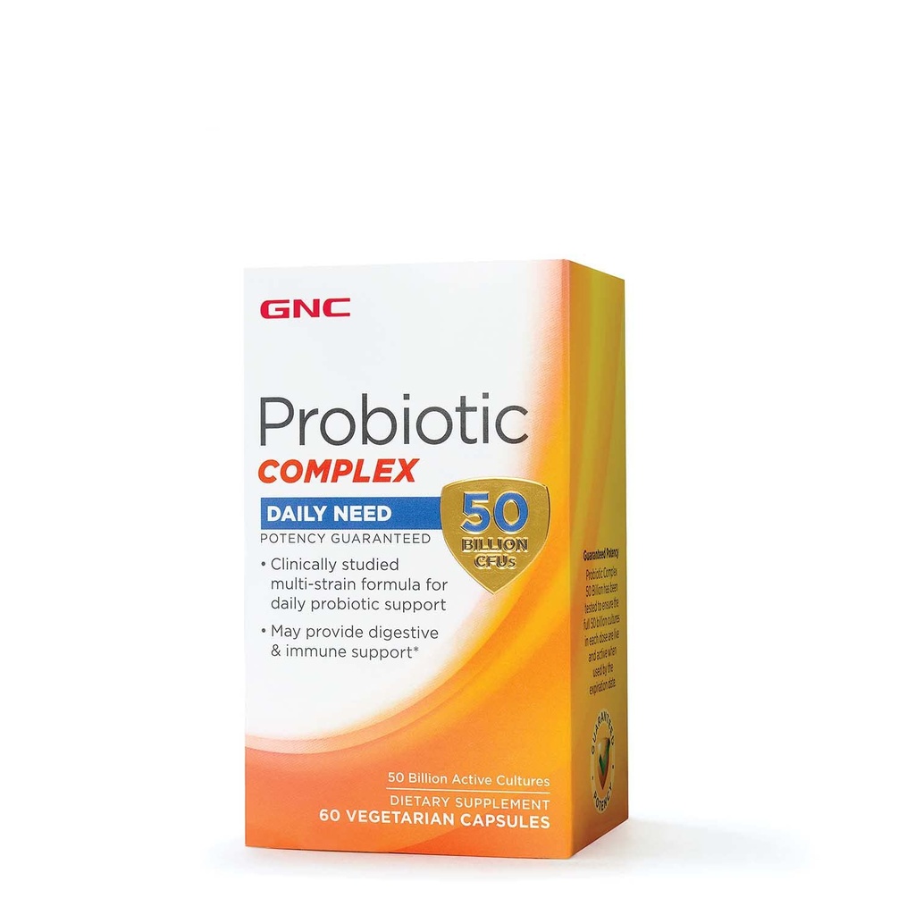 GNC Probiotic Complex Daily Needs, 提供消化和免疫支持, 5亿CFUs, 60个蔬菜卡普尔, 60个服务公司