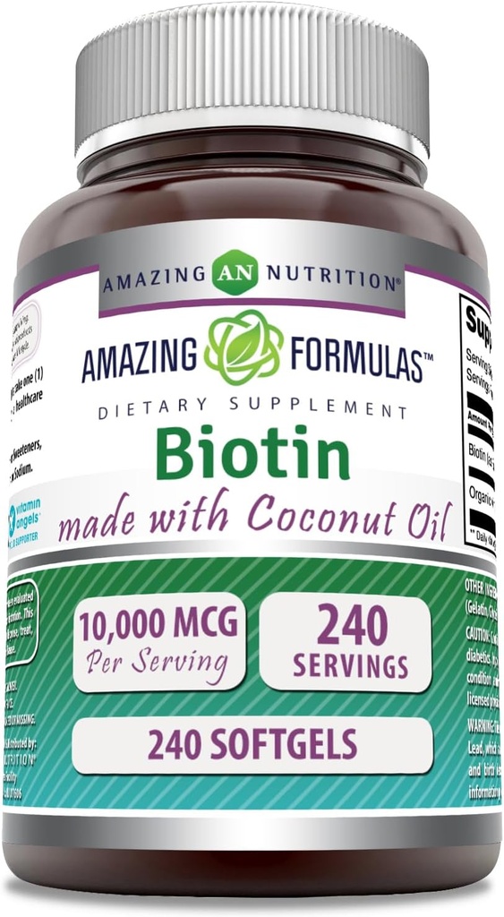 (原始内容存档于2017-07-21). Extra Virgin Organic Coconut Oil Supplements Biotin – 1000 Mcg – Softgels – Non-GMO – Gluten-Free – 美国制造(1 Pack, 240 Counter).