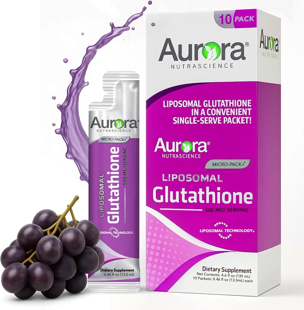 Aurora Nutrascience 微液态液体胶体、免疫和抗氧化剂胶体健康支持补充剂,每服500毫克,无胶体、无胶体、无糖体、10个单一服务包