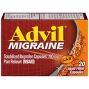 Advil Migraine Headache Relief, Ibuprofen Capsules, 配以Ibuprofen 200毫克用于Migraine Relief, Nausea Relief and Light Sensition Relief - 20 液体充填的Capsules