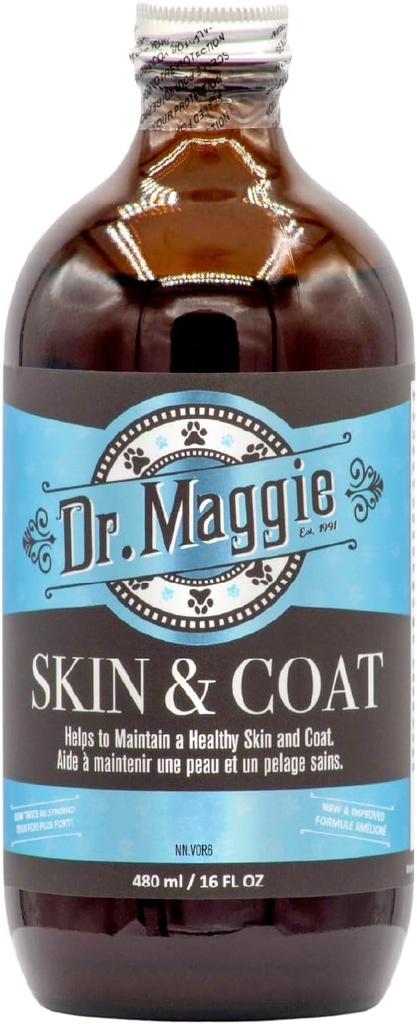 Maggie Skin博士和Coat → Omega 3 配有鱼油、法莱克斯和橄榄油 → 480毫升
