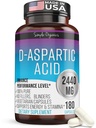 Kaebro Nutra D-Aspartic Acid Supplement for Men, 2440mg D-Aspartic Acid / service, Energy & Testosterone Support, Gluten-Free 非GMO, 180 Vegan Capsules / service, Energy & Testosterone Supports, 180 Vegan Capsules