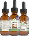 RawGuru Vitamin K2 补充剂 - 有机维干维生素 K2 MK7 配有 Trace Minerals - Nano-Processed Antioxidant & Immune Support Suppose Tincure - 每30毫升30枚维干滴,包装为1枚