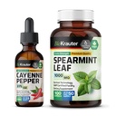 BIO KRAUTER Cayenne Pepper Tincture 2 Fl. Oz. & Spearmint 100 Capsules (英语).