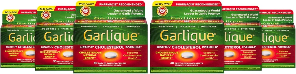 Garlique 健康胆固醇配方,配有 Allicin 的 5000 mcg, 60 个 肠内粘合胶囊(Pack of 6)