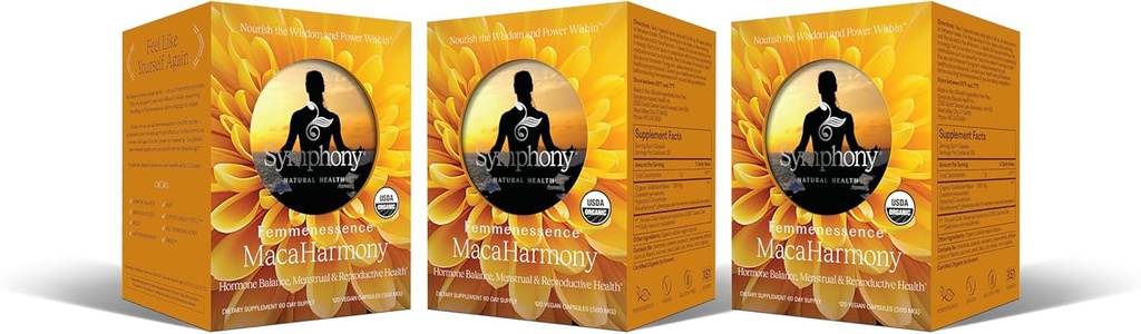 Femmenessence macaHarmony – 临床研究的月经健康荷尔蒙平衡支持,PMS Relief,Mood,皮肤和生育力(360 Capsules,180天供应)