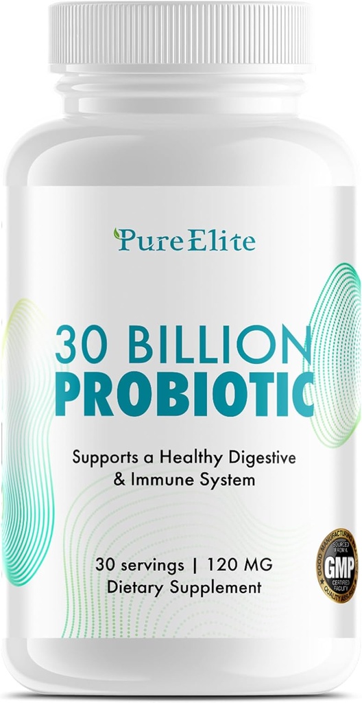 Gut Probiotic 30亿 CMU 与 DE111® & 10 Strains - 消化性健康高潜力增生补充剂,免疫系统支持,强化营养吸收 - 非GMO, 30 蔬菜卡普尔