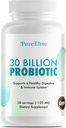 Gut Probiotic 30亿 CMU 与 DE111® & 10 Strains - 消化性健康高潜力增生补充剂,免疫系统支持,强化营养吸收 - 非GMO, 30 蔬菜卡普尔