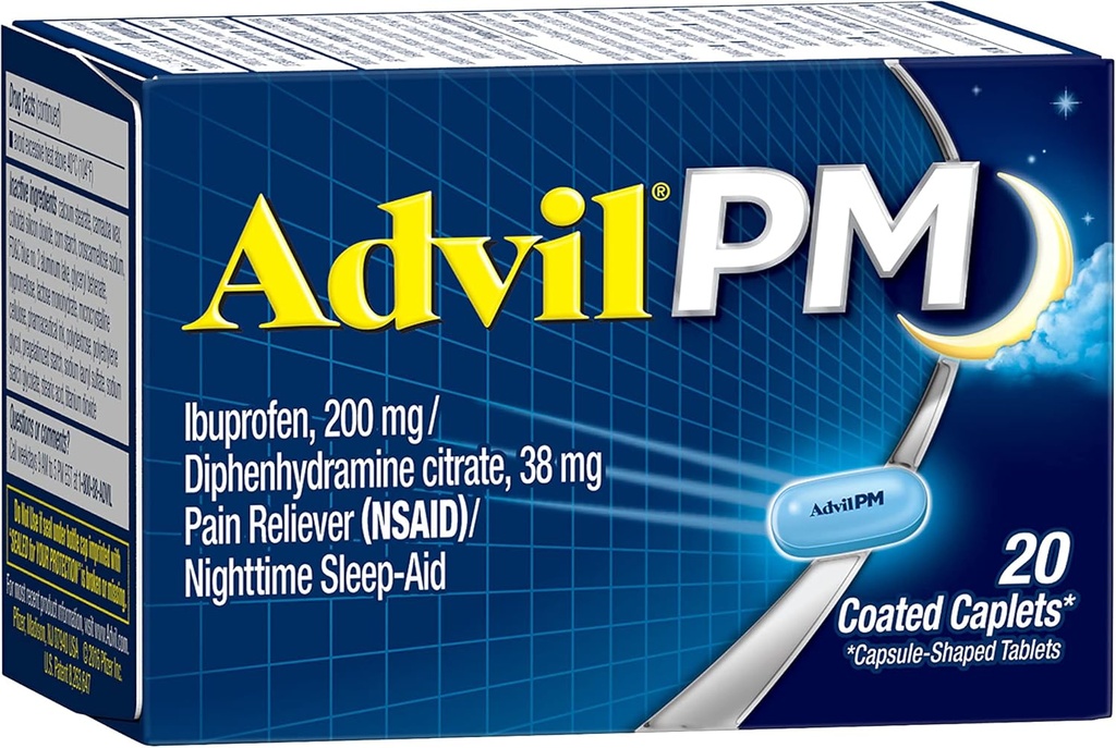 Advil PM( 20 count) 疼痛解脱/ 夜间睡眠援助