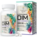 Liposomal DIM 补充剂 - 1500 mg 女性 DIM 补充剂 - 雌激素补充剂 含有维生素E, Evening Primrose, Black Cohosh, Omega-3脂肪酸