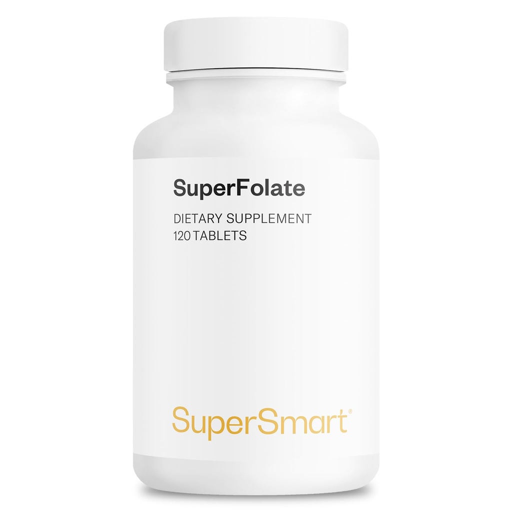 超智能超级Folate 400mcg / 4g / 每日 (Pateted & Biocable) - Quatrefolic 5-MTHF 补充 - 活性Folate Vitamin B9 → 非 GMO & Gluten 免费 - 120 片
