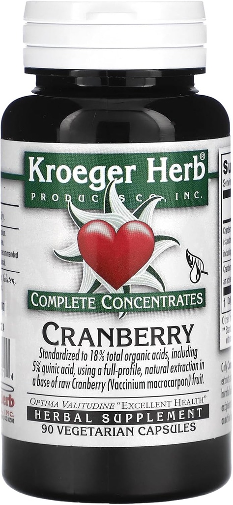 Cranberry 完全集中 Kroeger 草药 90 V Caps