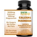 SHIFAA 营养 Halal Calcium 镁 补充 w/维生素 D3 → 钙 1000 mg, 镁 500 mg → 30 services, N-GMO → 结构与骨强,牙齿,心血管和肌肉支持