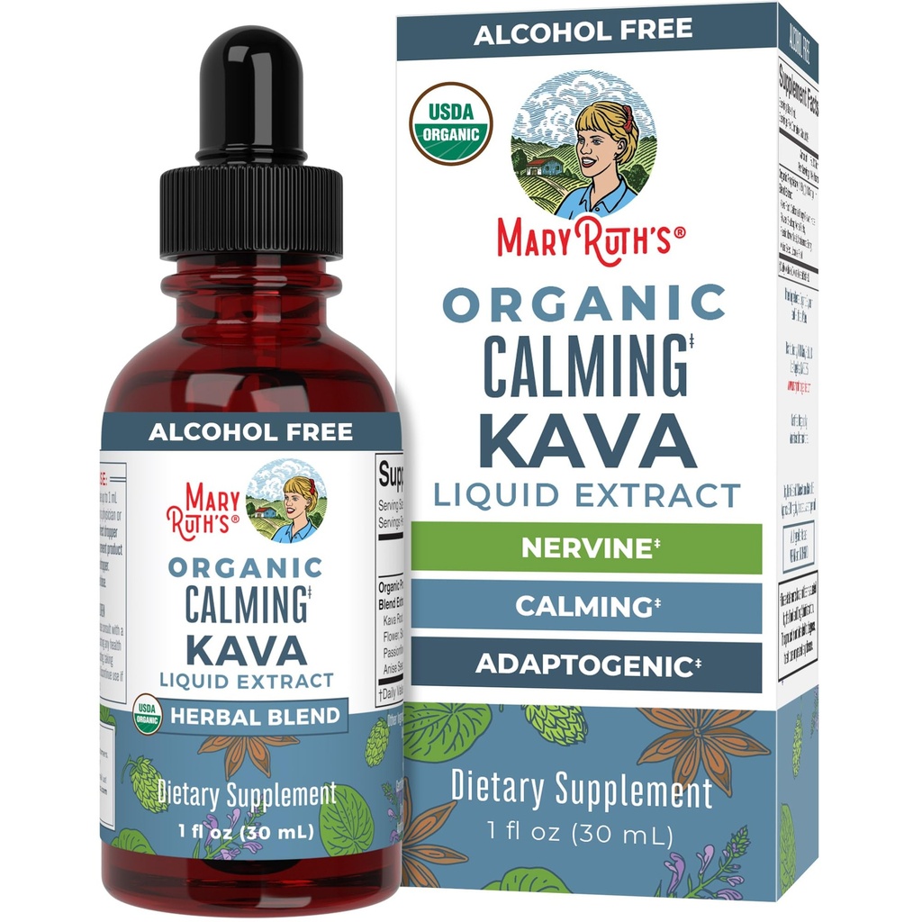 MaryRuth Organics, 草药补充剂 Drop, calmness and Relaxation, pack of 1, USDA Kava Root, 糖/糖免费, 支持睡眠, calm & Relief, Vegan, 非GMO, 30 services