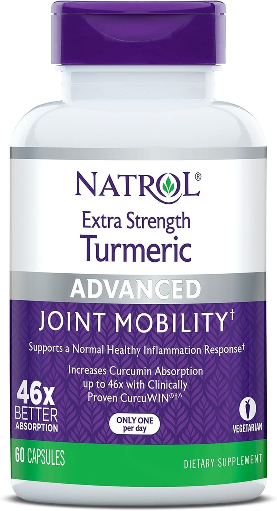 Natrol Extra Strict Turmeric,联合保健膳食补助,成人膳食补助,60 Capsules,最多60天供应