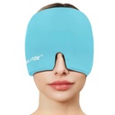 EQQUISLIFE Migraine头痛救护帽、Gel冰头包、热冷治疗、头痛眼罩用于忍者、Puffy眼、紧张和压力救护(蓝色)