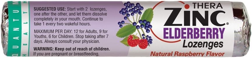 Thera Zinc Elderberry Lozenges, 14 Counter (Pack of 12) (英语).