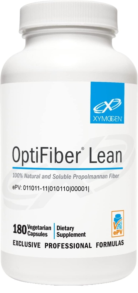 XYMOGEN Optifiber Lean, Daily Fiber 补充药丸 - 100% 天然可溶性 Propolmanan 饮食纤维 - 支持文摘, 满足和规律 - 服务于先生(120 Capsules)