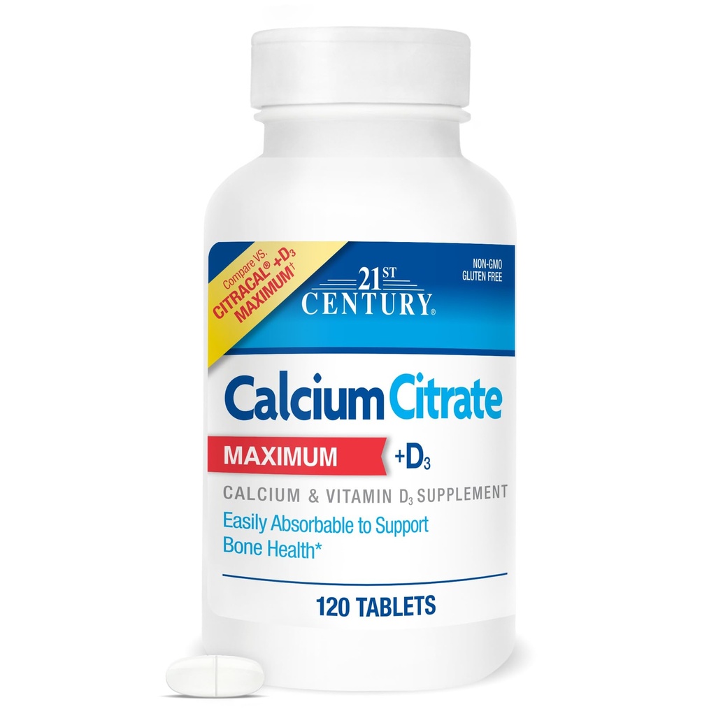 21世纪钙 Citrate Plus D 最大卡片,120 count (27493)
