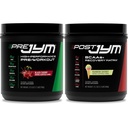 PRE JYM 30 Black Cherry & Post JYM 彩虹谢尔伯特工作后 30 服务肌肉恢复饮料