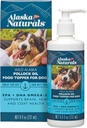可持续野生阿拉斯加鱼油换狗皮和大衣 – EPA + DHA Omega 3 Oil – Fatty Acids Dog 补充品 – 支持Fur Coat 和 Brain Health – 天然液化食品 Topper for Pets – 8 oz. 泵