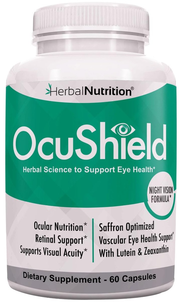 OcuShield眼部健康维生素支持健康眼部,夜视与沙花,Lutein & Zeaxanthin,眼营养剂保护与刺激视觉健康,一瓶